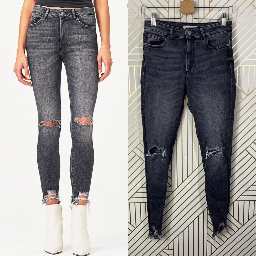 DL1961‎ Farrow Instaslim Ankle Jeans in Light Smoke Gray Denim Size US 27